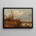 Cottages und zugefrorenes Fluss - Esaias van de Velde — gerahmtes Bild an der Wand