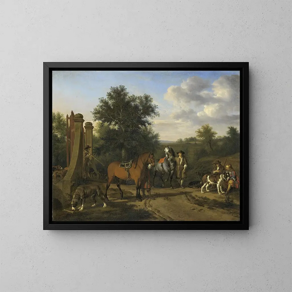 Die Jagd - Esaias van de Velde — gerahmtes Bild an der Wand