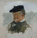 Skizze eines Porträts von Adolf von Becker, dem Maler - Albert Edelfelt — Ansicht des Kunstwerks