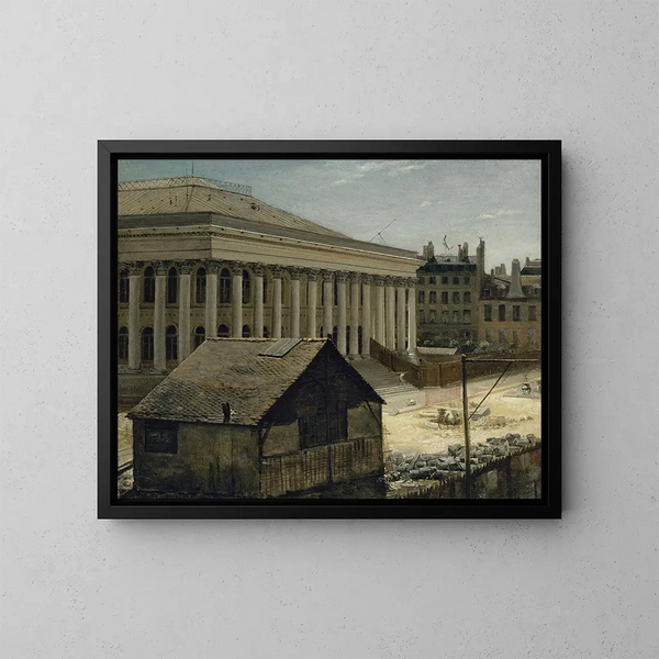 La Bourse en construction - Étienne Bouhot — gerahmtes Bild an der Wand