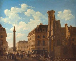 Etienne Bouhot - La place Vendme et la rue de Castiglione avec les ruines de lglise des Feuillants.webp