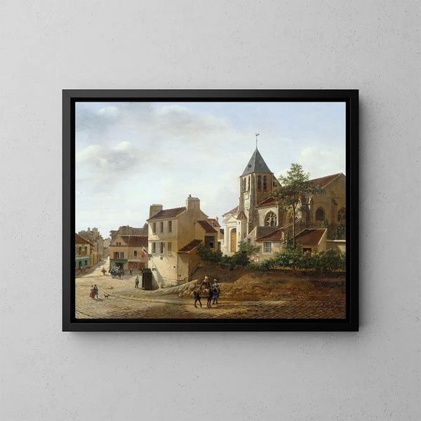 Ansicht der Kirche Saint-Germain-des-Prés - Étienne Bouhot — gerahmtes Bild an der Wand