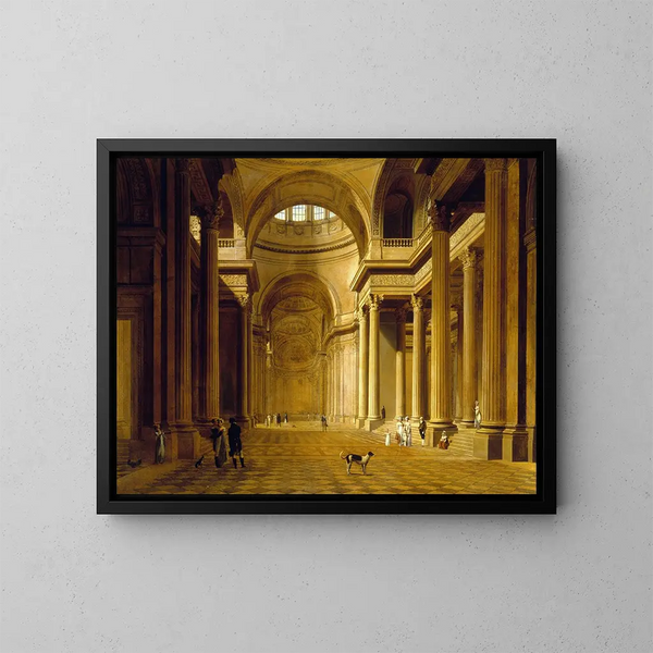 Innenansicht des Pantheon - Étienne Bouhot — gerahmtes Bild an der Wand