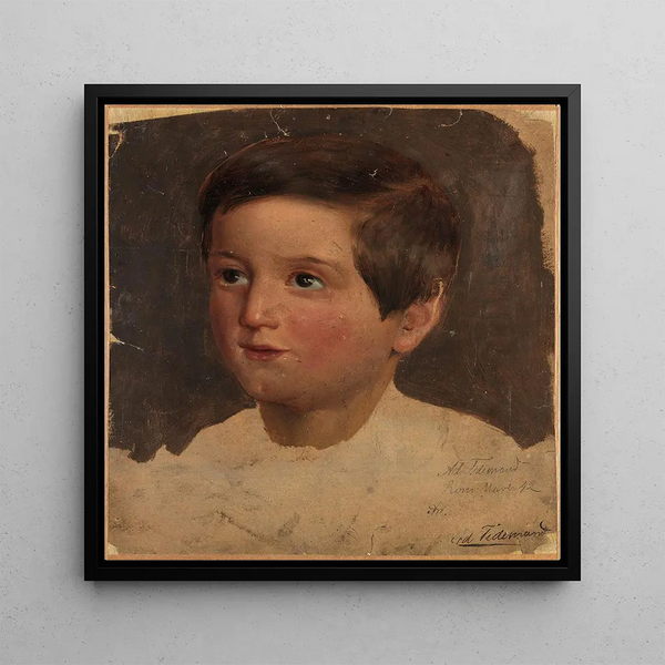 Étude de portrait d'un garçon - Adolph Tidemand