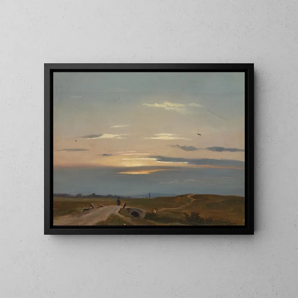Landschaft des Abends - Eugen Bracht — gerahmtes Bild an der Wand
