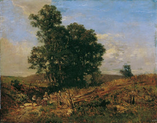 Eugen Jettel - Baumgruppe am Feldweg Landschaft.webp