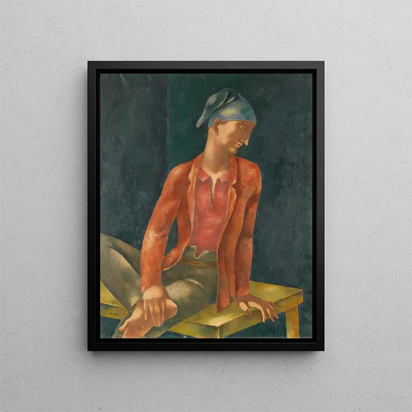 Junge Mann mit blauer Mütze - Eugeniusz Zak — gerahmtes Bild an der Wand