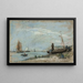 Strand mit Fischerbooten - Eugène Boudin — gerahmtes Bild an der Wand