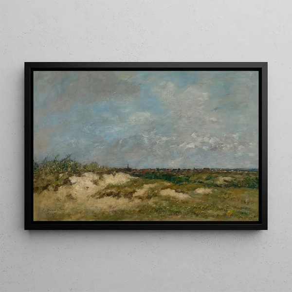Berck, die Dünen bei Sturm - Eugène Boudin — gerahmtes Bild an der Wand