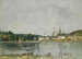 Caudebec-en-Caux, die Seine-Uferpromenade - Eugène Boudin — Ansicht des Kunstwerks