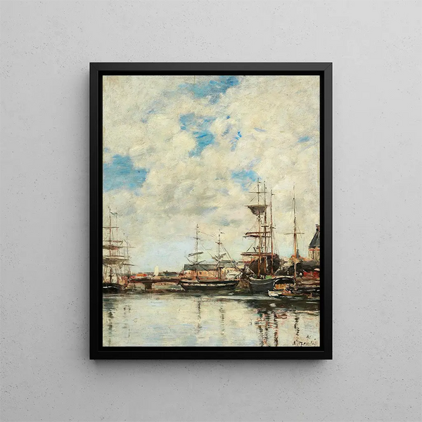 Dunkerque Segelboote Kai - Eugène Boudin — gerahmtes Bild an der Wand