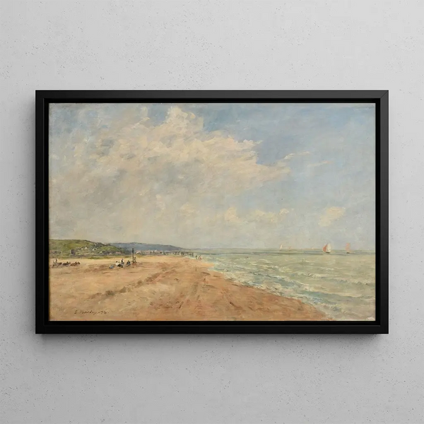 Die steigende Flut, Bucht von Saint-Valery - Eugène Boudin — gerahmtes Bild an der Wand
