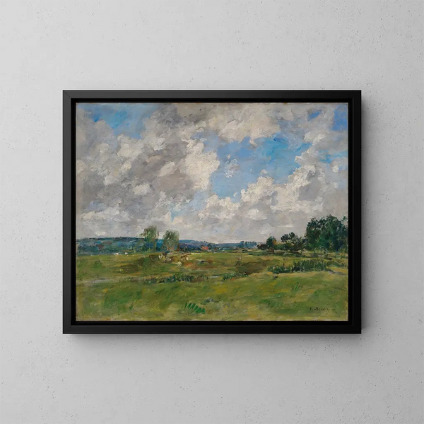 Die Täler der Touques - Eugène Boudin — gerahmtes Bild an der Wand