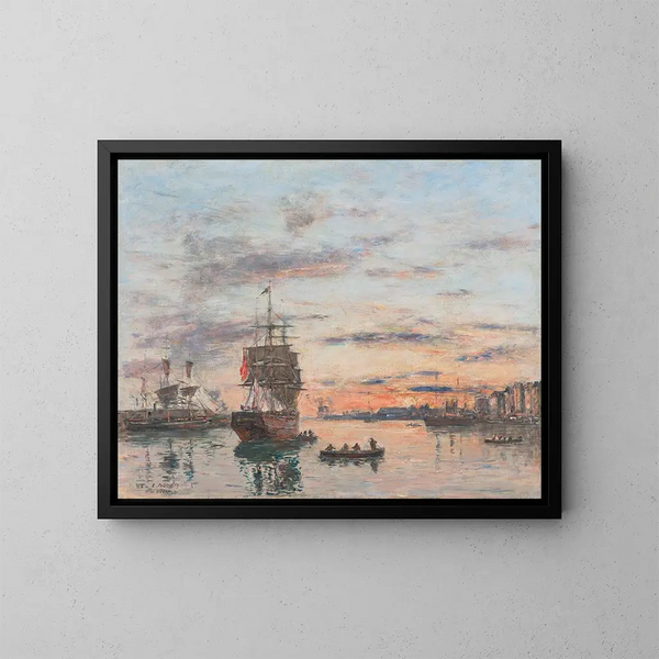Le Havre, der Hafen der Zukunft - Eugène Boudin — gerahmtes Bild an der Wand