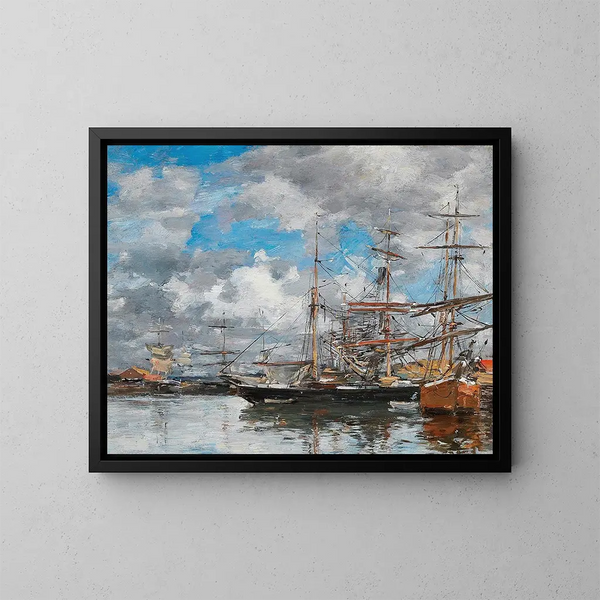 Das Becken von Deauville - Eugène Boudin — gerahmtes Bild an der Wand