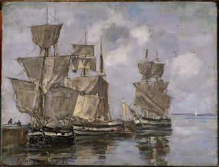 Eugne Boudin - Navires dans le Port  Honfleur.webp