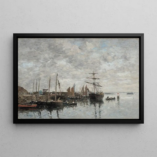 Portrieux le port - Eugène Boudin — gerahmtes Bild an der Wand