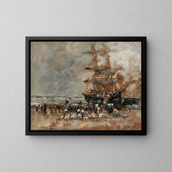 Rückkehr des Terreneuvier nach Portrieux - Eugène Boudin — gerahmtes Bild an der Wand