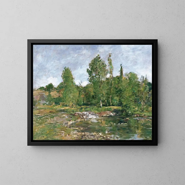 Saint-Cénery und der Teich - Eugène Boudin — gerahmtes Bild an der Wand