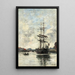 Schiff auf der Touques - Eugène Boudin — gerahmtes Bild an der Wand