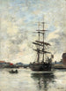 Schiff auf der Touques - Eugène Boudin — Ansicht des Kunstwerks