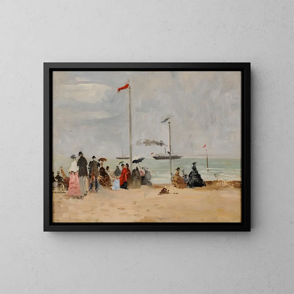 am Strand von Trouville - Eugène Boudin — gerahmtes Bild an der Wand