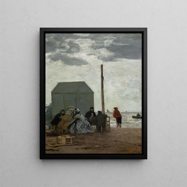 Die Strand von Deauville - Eugène Boudin — gerahmtes Bild an der Wand