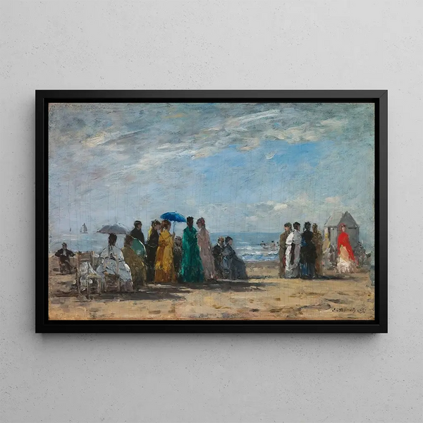 Die Strandpromenade in Trouville - Eugène Boudin — gerahmtes Bild an der Wand