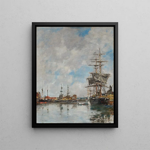 Das Becken von Deauville - Eugène Boudin — gerahmtes Bild an der Wand