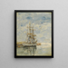 Drei-Mast-Schiff bei Anker - Eugène Boudin — gerahmtes Bild an der Wand