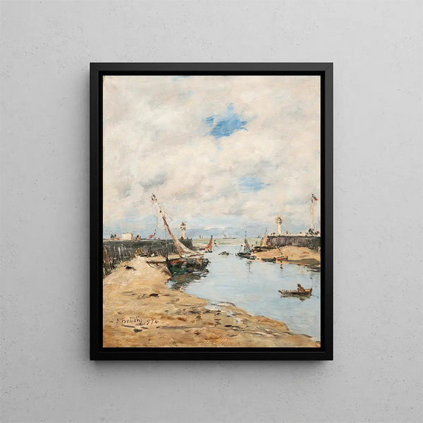 Trouville, das gestrandete Segelschiff - Eugène Boudin — gerahmtes Bild an der Wand