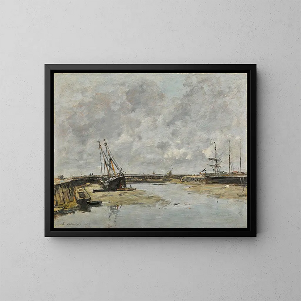 Trouville, die Piers bei Ebbe - Eugène Boudin — gerahmtes Bild an der Wand