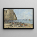 Lavandières am Strand von Étretat - Eugène Boudin — gerahmtes Bild an der Wand