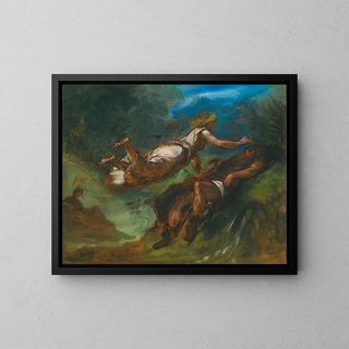 Hésiode und die Muse - Eugène Delacroix — gerahmtes Bild an der Wand