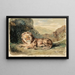 Löwe liegend in einer Landschaft - Eugène Delacroix — gerahmtes Bild an der Wand