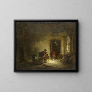 Sonniges Zimmer - Eugène François de Block — gerahmtes Bild an der Wand