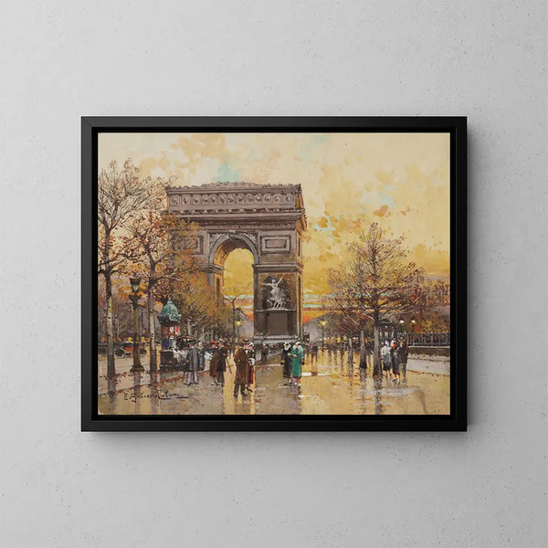Arc de Triomphe im Herbst - Eugène Galien-Laloue — gerahmtes Bild an der Wand