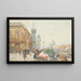 Der Blumenmarkt - Eugène Galien-Laloue — gerahmtes Bild an der Wand