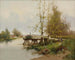 L'étang au bord du village - Eugène Galien-Laloue — Ansicht des Kunstwerks