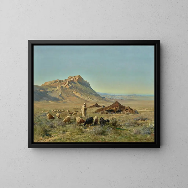 Ein beduinenlager - Eugène Girardet — gerahmtes Bild an der Wand