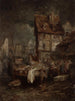 Innenansicht eines Hafen-Wasserfrontmarkts - Eugène Isabey — Ansicht des Kunstwerks