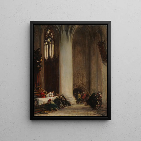 La Communion - Eugène Isabey — gerahmtes Bild an der Wand