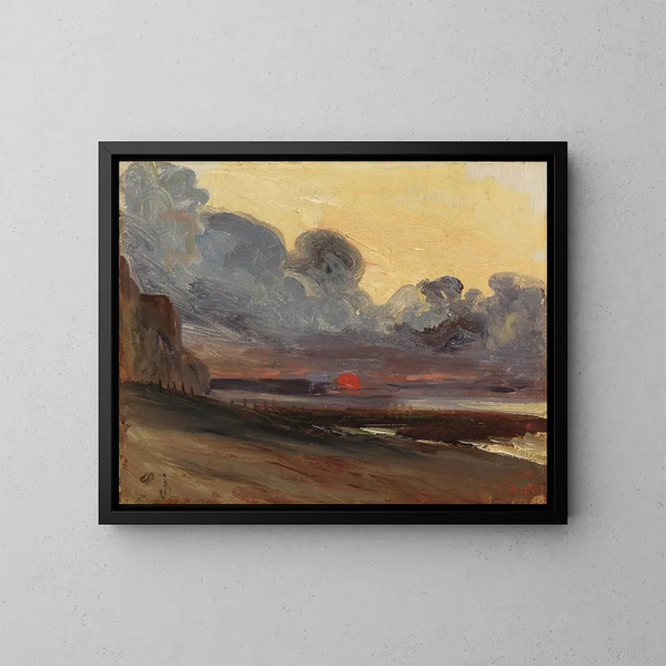 Sonnenuntergang an der normannischen Küste - Eugène Isabey — gerahmtes Bild an der Wand