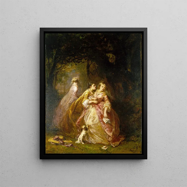 La Lettre - Eugène Isabey — gerahmtes Bild an der Wand