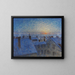 Sonnenaufgang über den Dächern, Stockholm-Motiv - Eugène Jansson — gerahmtes Bild an der Wand