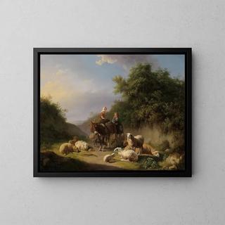 Eugne Joseph Verboeckhoven - Schafhirte und Hirtin.webp