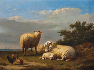 Schafe und Geflügel auf der Weide - Eugène Joseph Verboeckhoven — Ansicht des Kunstwerks