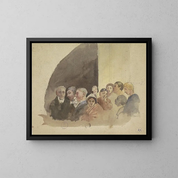 Zuschauer gelangweilt während einer öffentlichen Aufführung - Eugène Laermans — gerahmtes Bild an der Wand