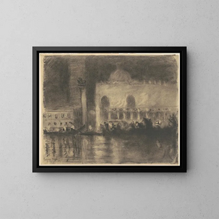Souvenir de Venise, le Palais des Doges et la Piazzetta - Eugène Vail — gerahmtes Bild an der Wand