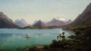 Eugne von Gurard - Lake Wakatipu with Mount Earnslaw Middle Island New Zealand.webp